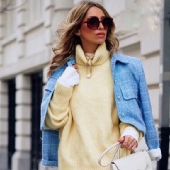 Zara blue Short Boucle Jacket Size M EXCELLENT condition - Picture 9 of 11